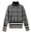 画像3: Women's black and white color houndstooth pattern sweater  Knitted 　ハンドトゥース千鳥格子パターン3デザインカーディガンタートルプルオーバーセーターニット (3)