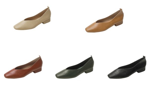 画像2: Simple round toe leather pumps flat pumps shoes　フラットレザーベーシックパンプス バレーシューズ (2)