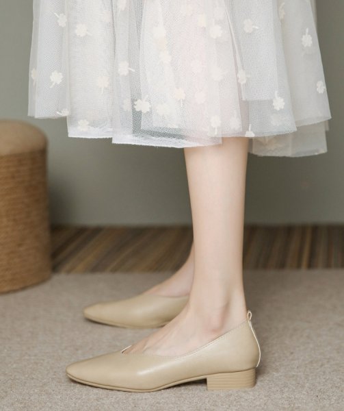 画像3: Simple round toe leather pumps flat pumps shoes　フラットレザーベーシックパンプス バレーシューズ (3)