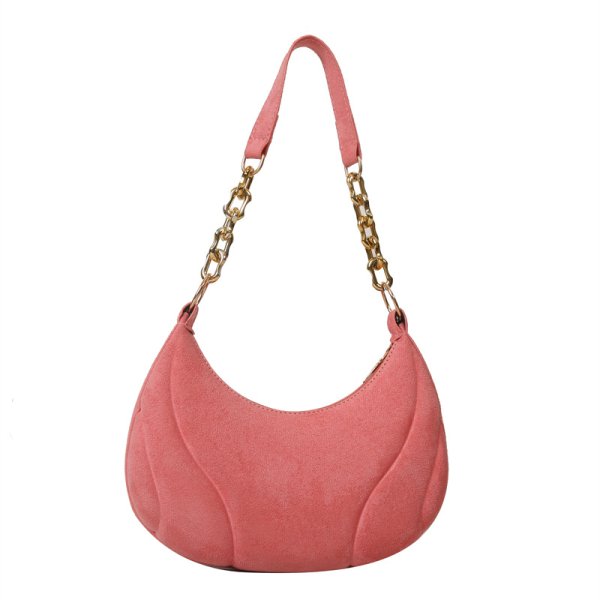 画像3: under arm crescent moon shoulder tote bag　男女兼用ユニセックスチェーンハンドルレザー三日月型クロワッサンアンダーアームショルダートートバッグ (3)