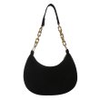 画像1: under arm crescent moon shoulder tote bag　男女兼用ユニセックスチェーンハンドルレザー三日月型クロワッサンアンダーアームショルダートートバッグ (1)