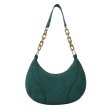 画像4: under arm crescent moon shoulder tote bag　男女兼用ユニセックスチェーンハンドルレザー三日月型クロワッサンアンダーアームショルダートートバッグ (4)