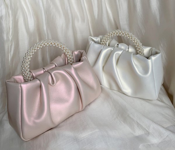 画像15: pearl handle leather under arm shoulder tote bag　男女兼用ユニセックスパールハンドルレザーアンダーアームショルダートートバッグ (15)