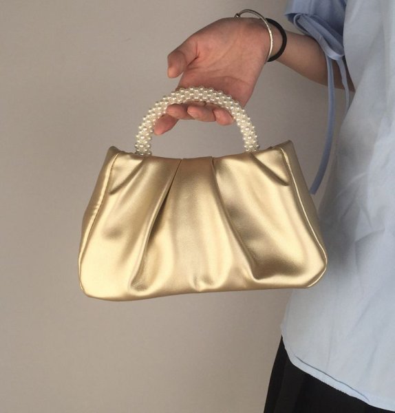 画像11: pearl handle leather under arm shoulder tote bag　男女兼用ユニセックスパールハンドルレザーアンダーアームショルダートートバッグ (11)