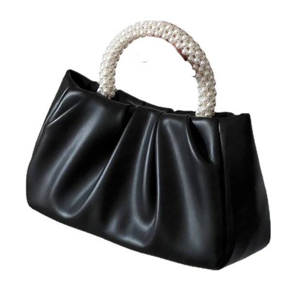 画像3: pearl handle leather under arm shoulder tote bag　男女兼用ユニセックスパールハンドルレザーアンダーアームショルダートートバッグ (3)