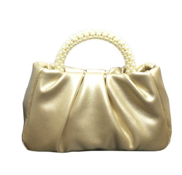 画像2: pearl handle leather under arm shoulder tote bag　男女兼用ユニセックスパールハンドルレザーアンダーアームショルダートートバッグ (2)