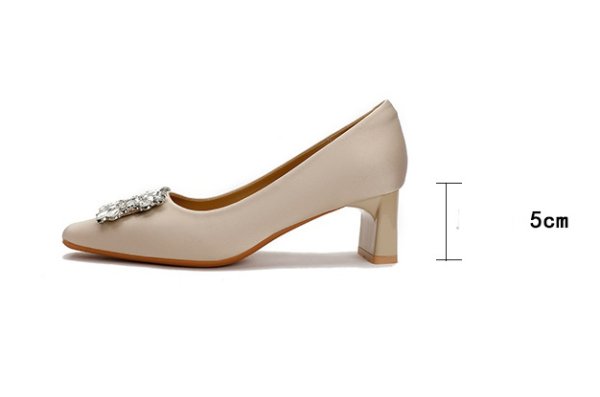 画像11: square toe high heels with crystals pumps shoes　クリスタル付きスクエアトゥハイヒールパンプス  (11)