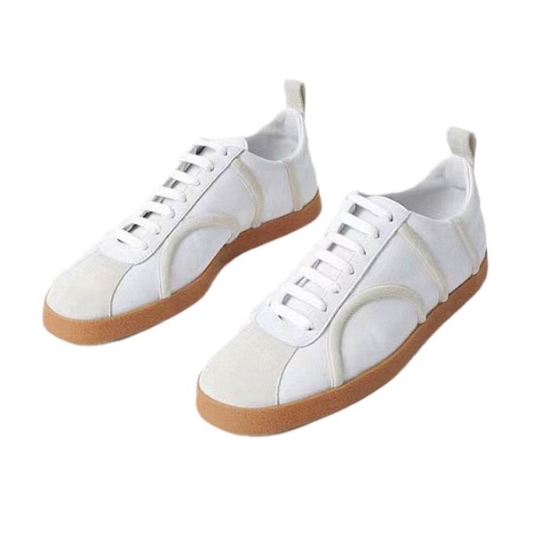 画像2: Square Toe Flat lace up leather sneakers　男女兼用ユニセックススクエアトゥレースアップレザースニーカー (2)