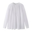 画像2: Women's Mid length round neck simple plain long sleeve shirt blouse 　ミドル丈 ラウンドネック シンプル 長袖シャツブラウス (2)