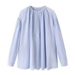 画像1: Women's Mid length round neck simple plain long sleeve shirt blouse 　ミドル丈 ラウンドネック シンプル 長袖シャツブラウス (1)