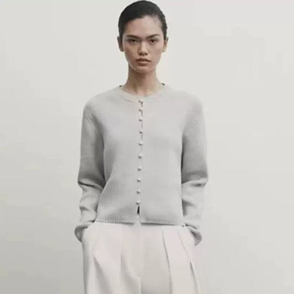 画像3: Women's Versatile Button Short Round Neck Knitted Cardigan sweater 　ファッションボタンショート丈ラウンドネックカーディガンセーターニット (3)