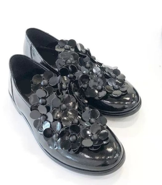画像5: flower leather flat pumps ballerina shoes slip-on shoes　フラワー フラットレザーパンプス バレーシューズ (5)