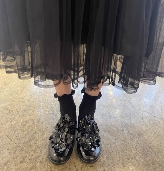 画像7: flower leather flat pumps ballerina shoes slip-on shoes　フラワー フラットレザーパンプス バレーシューズ (7)