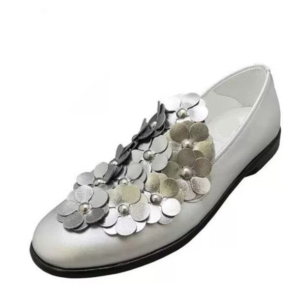 画像2: flower leather flat pumps ballerina shoes slip-on shoes　フラワー フラットレザーパンプス バレーシューズ (2)