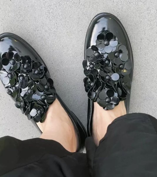 画像6: flower leather flat pumps ballerina shoes slip-on shoes　フラワー フラットレザーパンプス バレーシューズ (6)