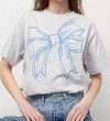 画像2: BIG RIBBON LINE T SHIRT　男女兼用ユニセックスビッグリボンプリント半袖Tシャツ  (2)
