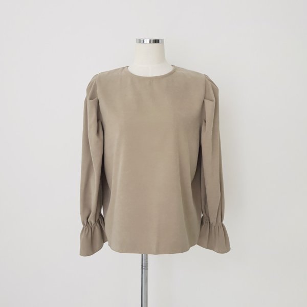 画像3: Women's round neck versatile pullover bell sleeve top blouse long sleeve shirt blouse 　ラウンドネック ベルスリーブ 長袖シャツブラウス (3)