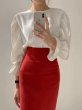 画像1: Women's round neck versatile pullover bell sleeve top blouse long sleeve shirt blouse 　ラウンドネック ベルスリーブ 長袖シャツブラウス (1)