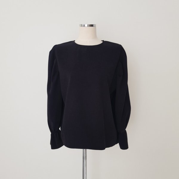 画像5: Women's round neck versatile pullover bell sleeve top blouse long sleeve shirt blouse 　ラウンドネック ベルスリーブ 長袖シャツブラウス (5)