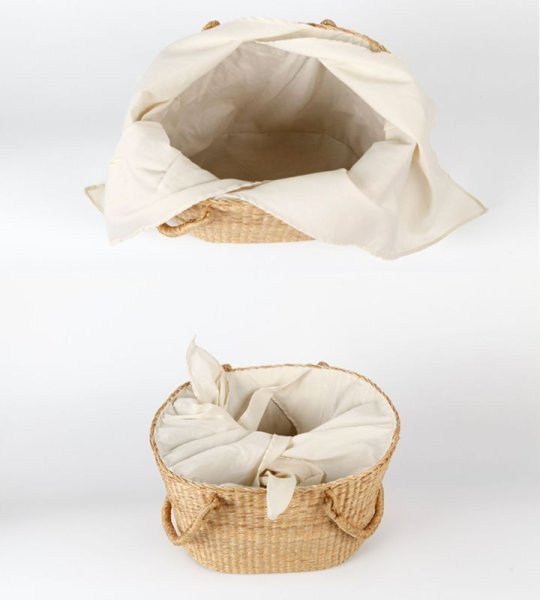 画像2: large capacity basket woven rattan tote bag　フレンチスタイルラージキャパシティーニュースタイルかご籠トートバッグ (2)