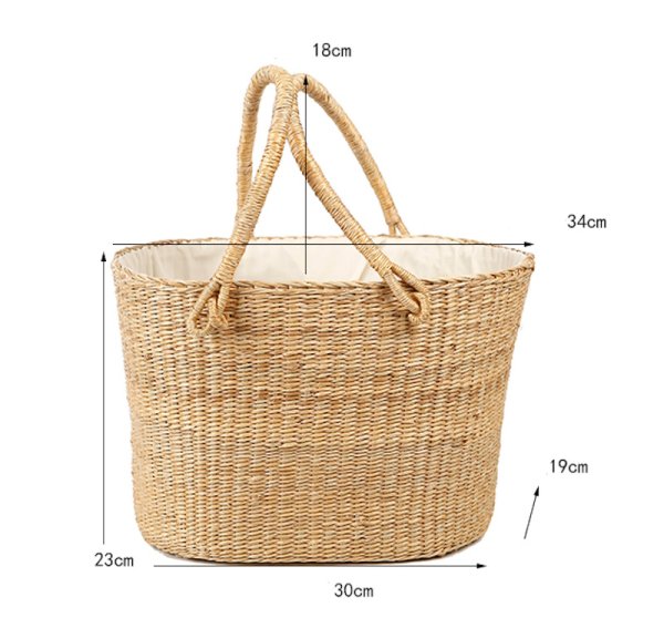 画像3: large capacity basket woven rattan tote bag　フレンチスタイルラージキャパシティーニュースタイルかご籠トートバッグ (3)