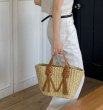画像5: Braided leather handle basket tote bag　編み込みレザーハンドル籠かごトートバッグ (5)