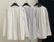 画像12: Women's  round neck lazy style pleated long sleeve shirt blouse 　ミドル丈 ラウンドネック プリーツ 長袖シャツブラウス (12)
