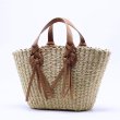 画像9: Braided leather handle basket tote bag　編み込みレザーハンドル籠かごトートバッグ (9)