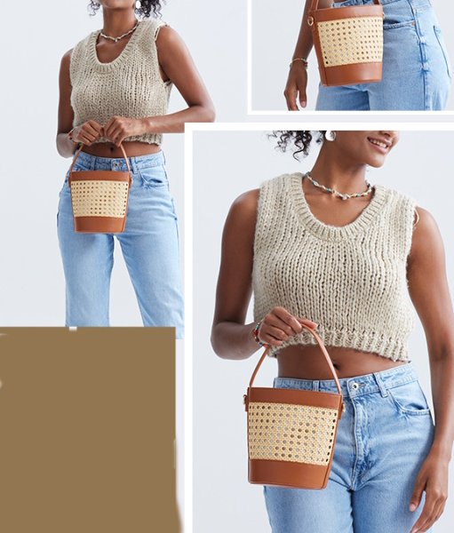 画像11:  rattan bucket Blanchett Bag  bucket bag tote bag　バケットかご籠ブランシェットバッグトートショルダーバッグ (11)