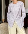 画像4: Women's  round neck lazy style pleated long sleeve shirt blouse 　ミドル丈 ラウンドネック プリーツ 長袖シャツブラウス (4)