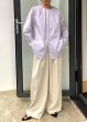 画像6: Women's  round neck lazy style pleated long sleeve shirt blouse 　ミドル丈 ラウンドネック プリーツ 長袖シャツブラウス (6)