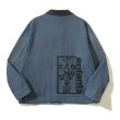 画像3: Street Lapel Top Distressed Frayed Printed Short Work Jacket coat　ユニセックス男女兼用ダメージグラフィックジップアップジャケットブルゾンスタジャンGジャン (3)