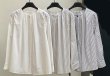 画像11: Women's  round neck lazy style pleated long sleeve shirt blouse 　ミドル丈 ラウンドネック プリーツ 長袖シャツブラウス (11)