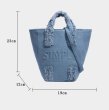 画像9:  letter denim versatile portable tote shoulder crossbody bag 　レターデニムフリンジトートショルダークロスボディーポシェットバッグ (9)