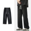 画像3: new high street washed straight jeans pants ユニセックス男女兼用デニムウォッシュストレートパンツ (3)