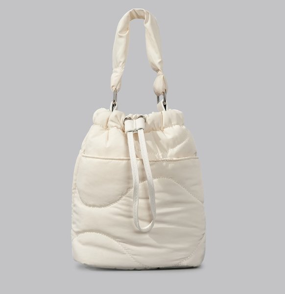 画像2: quilted cotton portable bucket tote shoulder crossbody bag 　キルティングバケット巾着トートショルダークロスボディーポシェットバッグ (2)