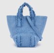 画像4:  letter denim versatile portable tote shoulder crossbody bag 　レターデニムフリンジトートショルダークロスボディーポシェットバッグ (4)