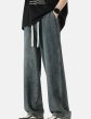 画像7: new high street washed straight jeans pants ユニセックス男女兼用デニムウォッシュストレートパンツ (7)