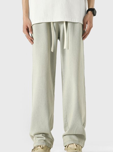 画像14: new high street washed straight jeans pants ユニセックス男女兼用デニムウォッシュストレートパンツ (14)