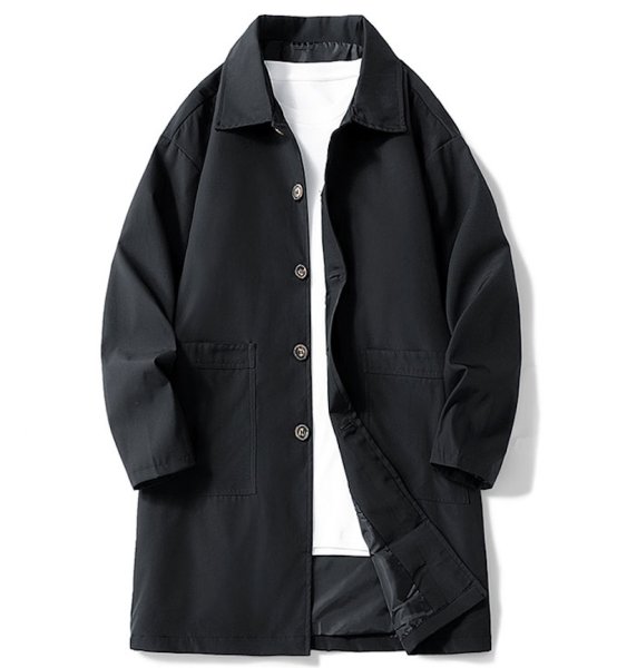 画像8: Double pocket mid-length standard coat　ユニセックス男女兼用ダブルポケットスタンダードシンプルロング コート (8)