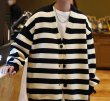 画像4: striped V-neck cardigan sweater   ボーダースタライプVネックカーディガントップス (4)