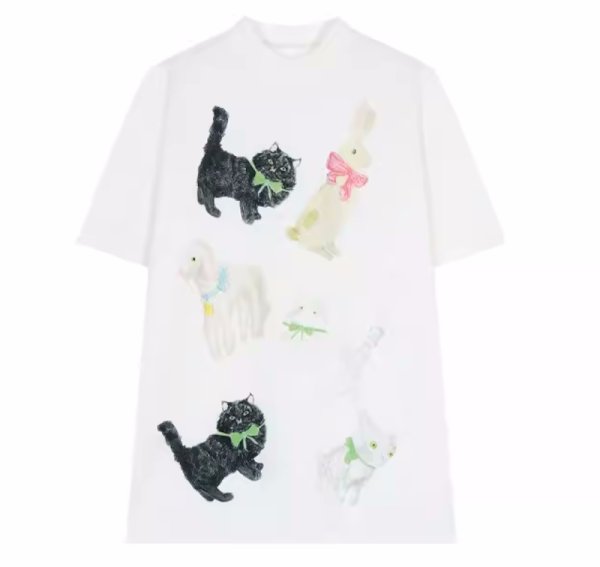 画像2: Women's Pet & Dog & Cat & Rabbit Print short sleeve t-shirt　ドッグ＆キャット＆ラビットプリント半袖Tシャツ (2)