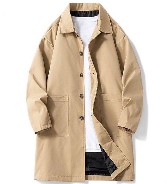 画像7: Double pocket mid-length standard coat　ユニセックス男女兼用ダブルポケットスタンダードシンプルロング コート (7)