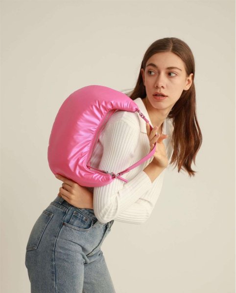 画像14: down armpit candy color crescent bag tote shoulder crossbody bag 　ダウンキャンディーカラーアンダーアームクロワッサン三日月型トートショルダークロスボディーポシェットバッグ (14)