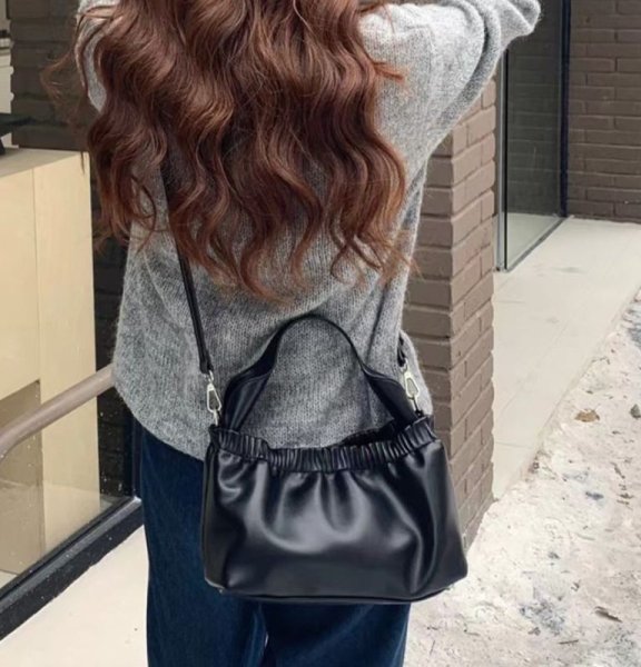 画像8: One Shoulder ruffle Under Arm Tote Shoulder Bag 　ワンショルダーワッフルアンダーアームトートショルダーバッグ (8)