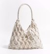 画像4: seaside vacation woven hollow shoulder underarm tote bag mesh bag 　メッシュ編みバケイショントートショルダーショッピングバッグ (4)
