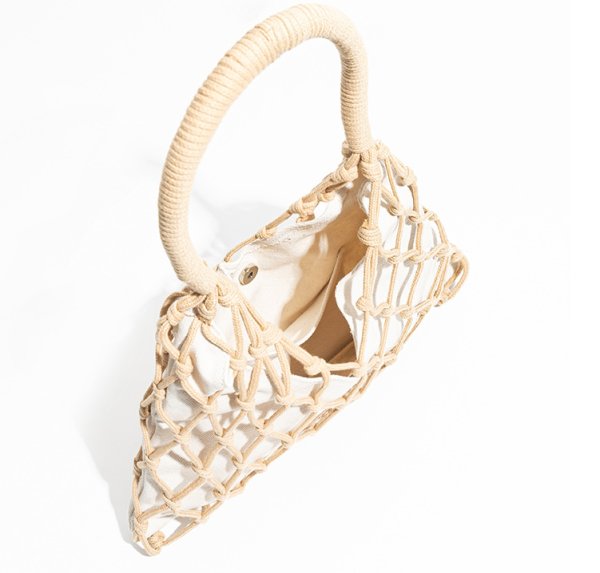 画像10: seaside vacation woven hollow shoulder underarm tote bag mesh bag 　メッシュ編みバケイショントートショルダーショッピングバッグ (10)