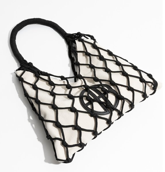 画像12: seaside vacation woven hollow shoulder underarm tote bag mesh bag 　メッシュ編みバケイショントートショルダーショッピングバッグ (12)