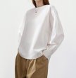 画像9: Women's Lantern sleeve pleated patchwork shirt sweatshirt shirt　ラタンスリーブパッチワークブラウス Tシャツ (9)