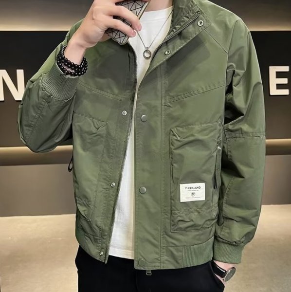 画像4: Stand Collar Workwear Jacket ユニセックス 男女兼用スタンドカラーシンプルワークジャケット　ジャンバー (4)